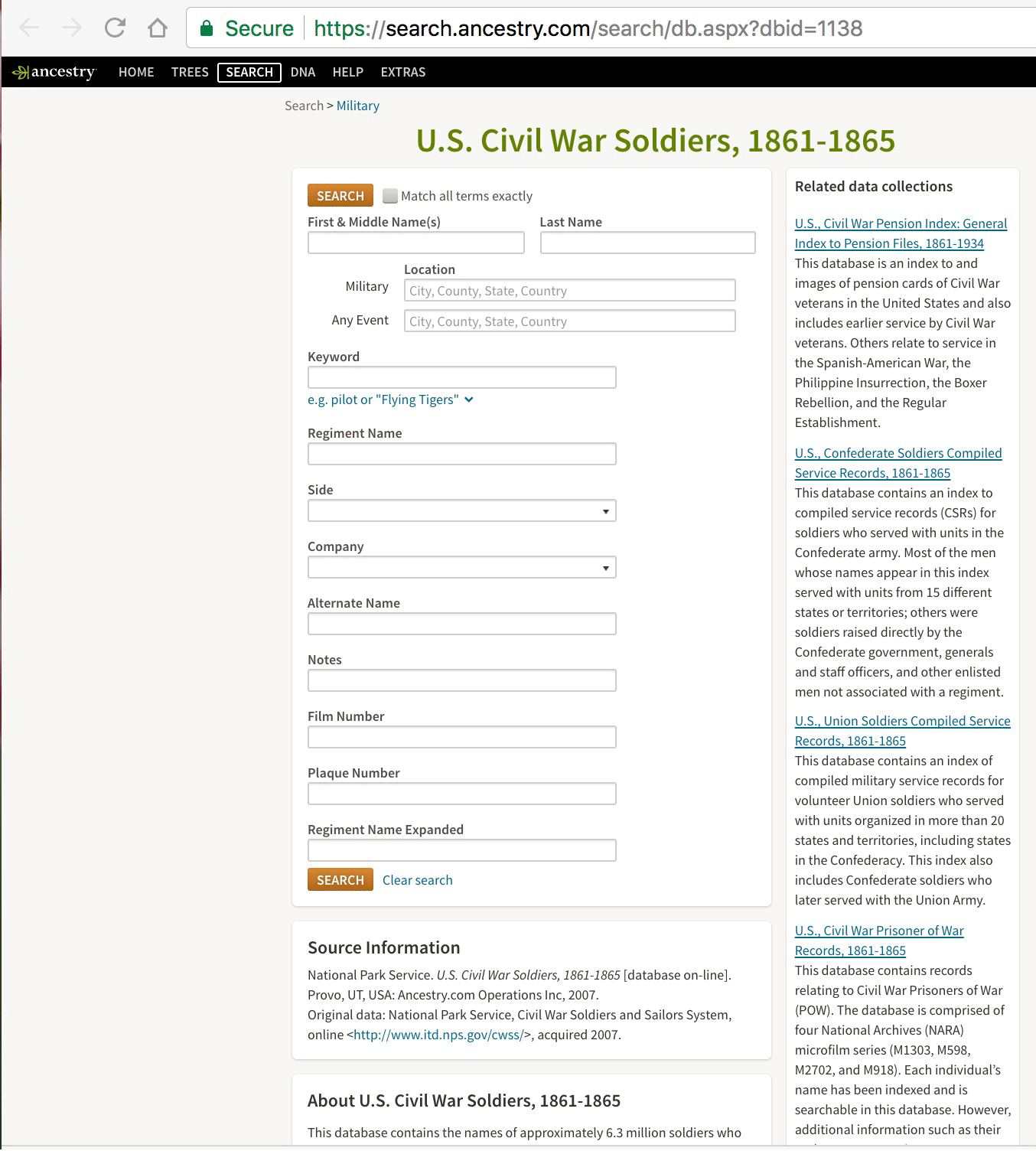 Video: Ancestry.com U.S. Civil War Soldiers Search Example for Soldier William Ballinger